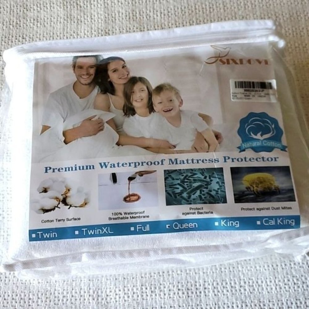 SixDove Premium Queen Waterproof & Breathable‎ Cotton Terry Surface Mattress Pad